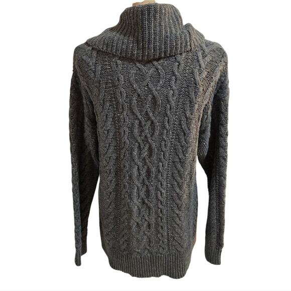 LRL Ralph Lauren Grey‎ Cowl Neck Cable Knit Classic Sweater Size Large New! - Picture 2 of 7